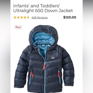 L.L. Bean Warm Down Jacket - Dark Blue and Sky Blue